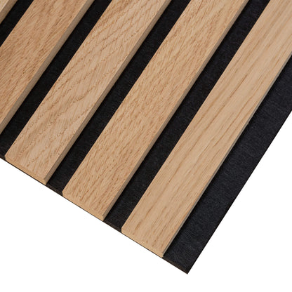 Painel Acústico Walleu 240 x 60cm | Carvalho Natural Feltro Preto