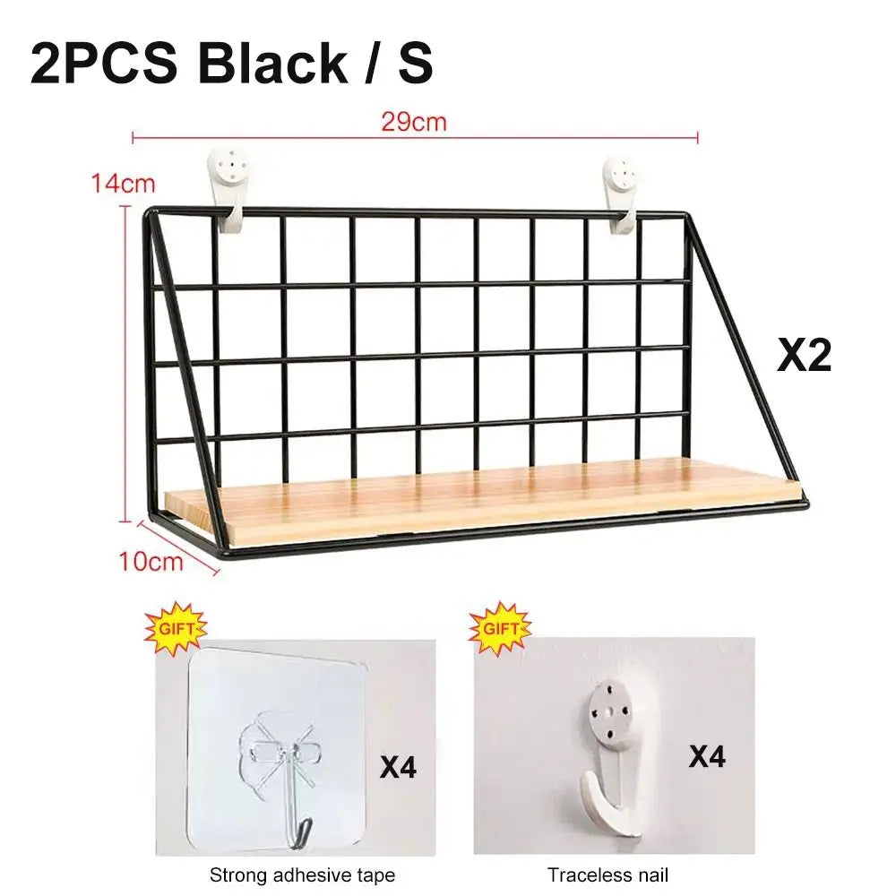ShelfLux – Wandregal ohne Bohren aus Holz & Metall | Modernes Hängeregal für Wohnzimmer, Schlafzimmer & Bad
