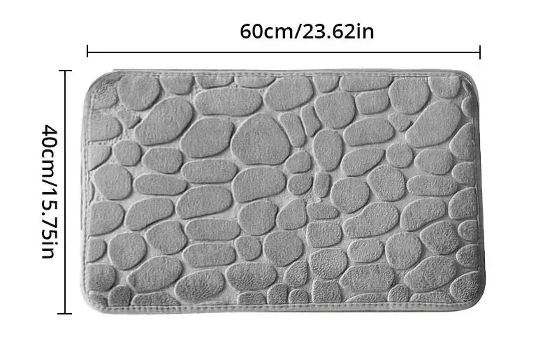 Weiche Memory-Schaum Badematte in Kieseloptik – Rutschfeste Mikrofaser Matte für Bad & Wohnzimmer