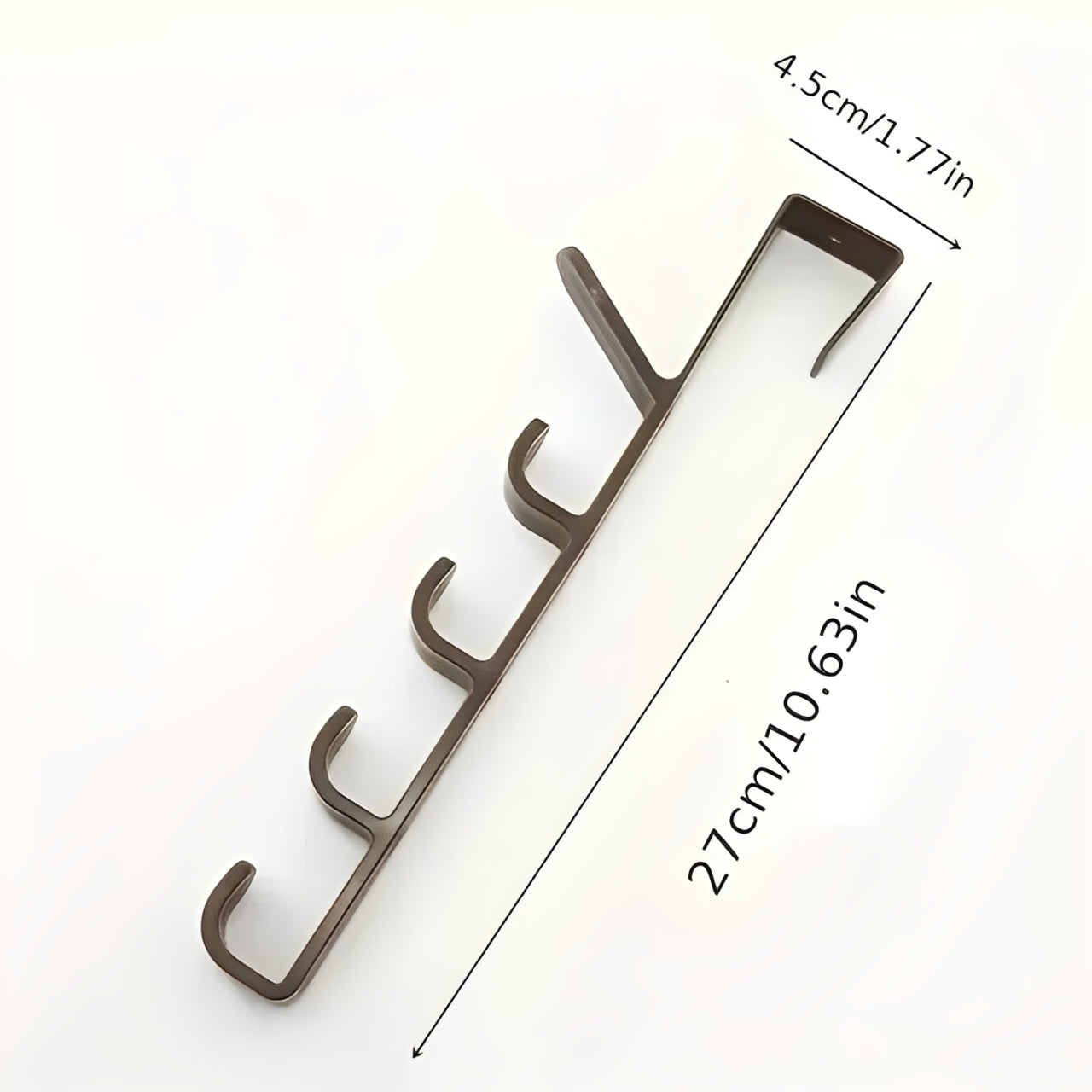 Türhaken Kleiderhaken aus Kunststoff – Über-Tür Aufhänger mit 5 Haken für Kleidung, Taschen & Accessoires