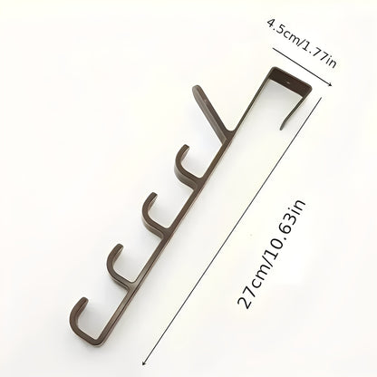 Türhaken Kleiderhaken aus Kunststoff – Über-Tür Aufhänger mit 5 Haken für Kleidung, Taschen & Accessoires